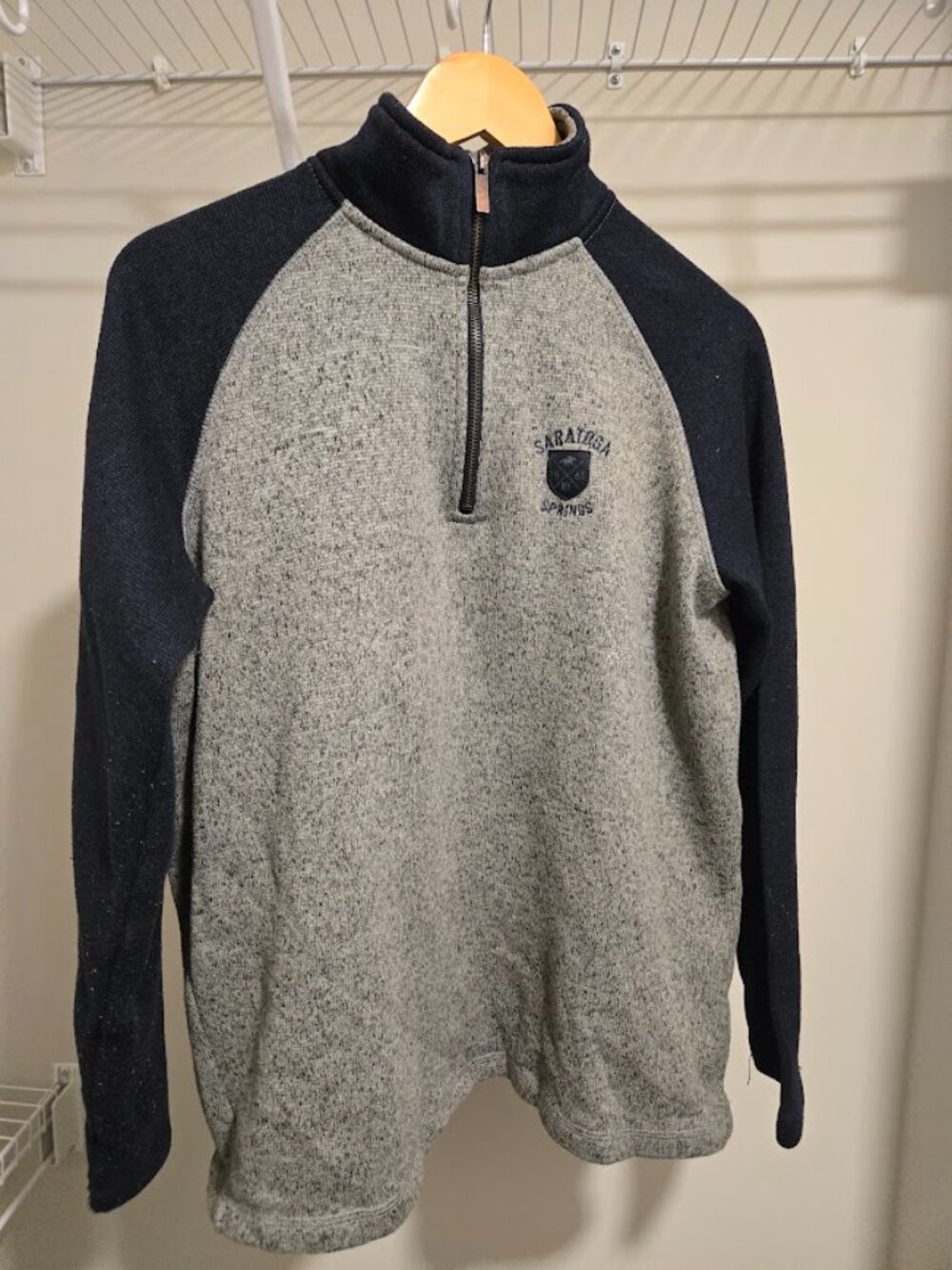 Artisans Men's Saratoga Springs Gray Navy Quarter-Zip Pullover M